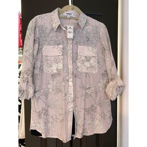 Express Flower Button Down Top